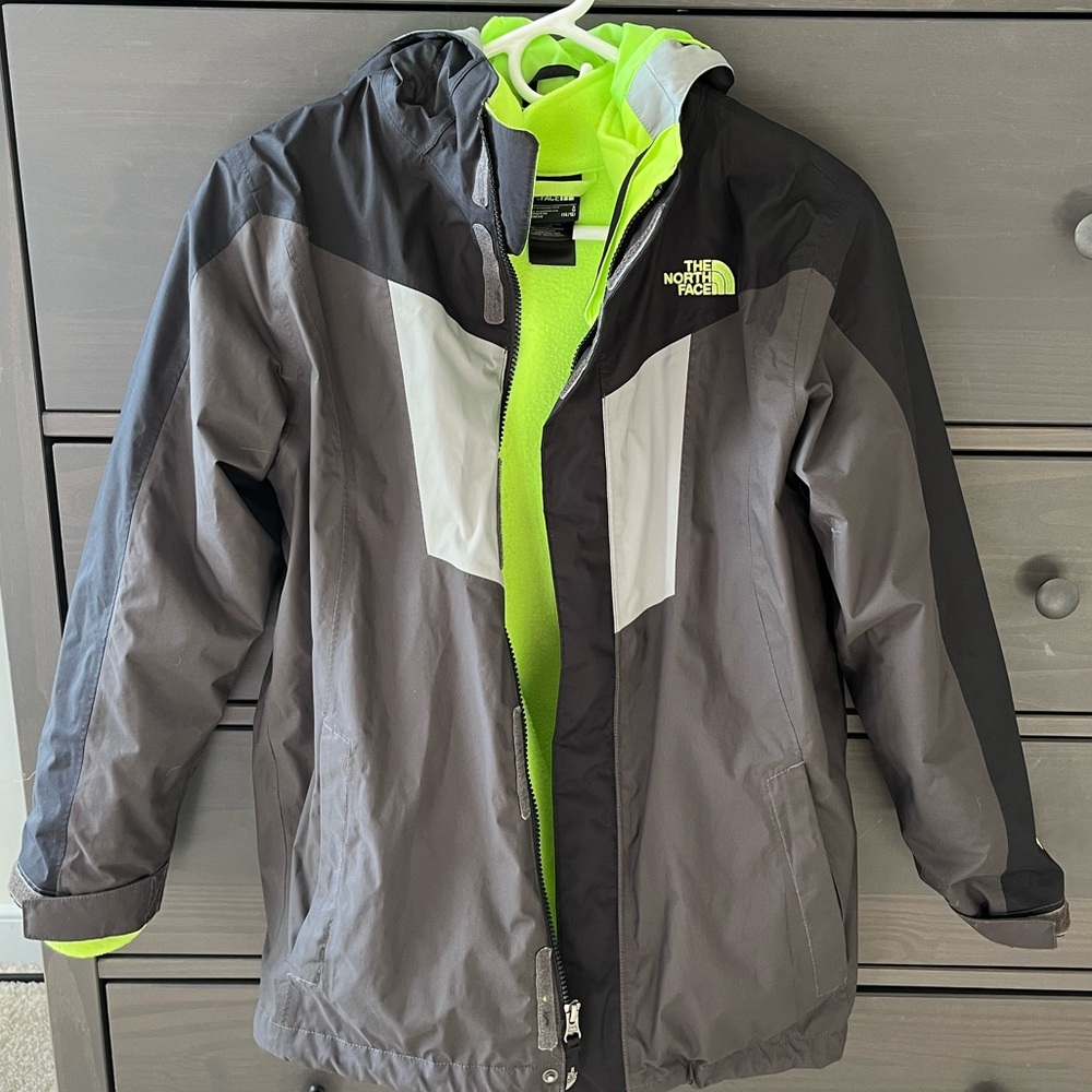 Northface Jacket | Boys Large (14/16) | Black, gray, and green